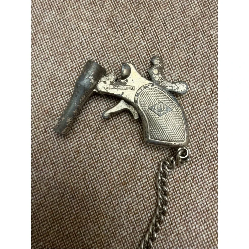 vintage Molgora Mignonnette miniature toy cap gun keychain Italy Works!